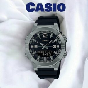 Наручные часы CASIO Collection, черный, серый, синий, серебряный