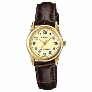 Наручные часы CASIO, золотой, коричневый, белый