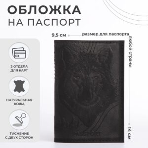 Обложка для паспорта, цвет черный