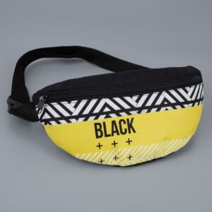 Сумка поясная black, 32×8×15 см, отдел на молнии, наружный карман, черная